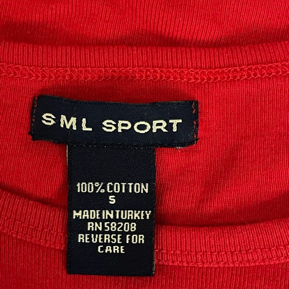 SML Sport red Stars Stripes heart tshirt cotton size small glitter graphic tee - Picture 10 of 11